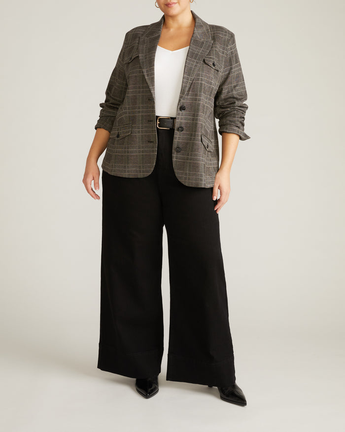 4 Pocket Ponte Blazer - British Plaid | Plus Size & Straight Size Women's Fashion | Universal Standard