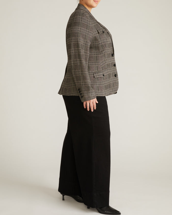 4 Pocket Ponte Blazer - British Plaid | Plus Size & Straight Size Women's Fashion | Universal Standard