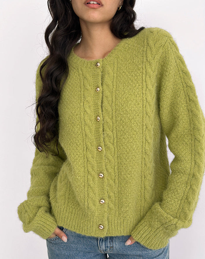 Image of Aceso Cardigan in Bright Chartreuse