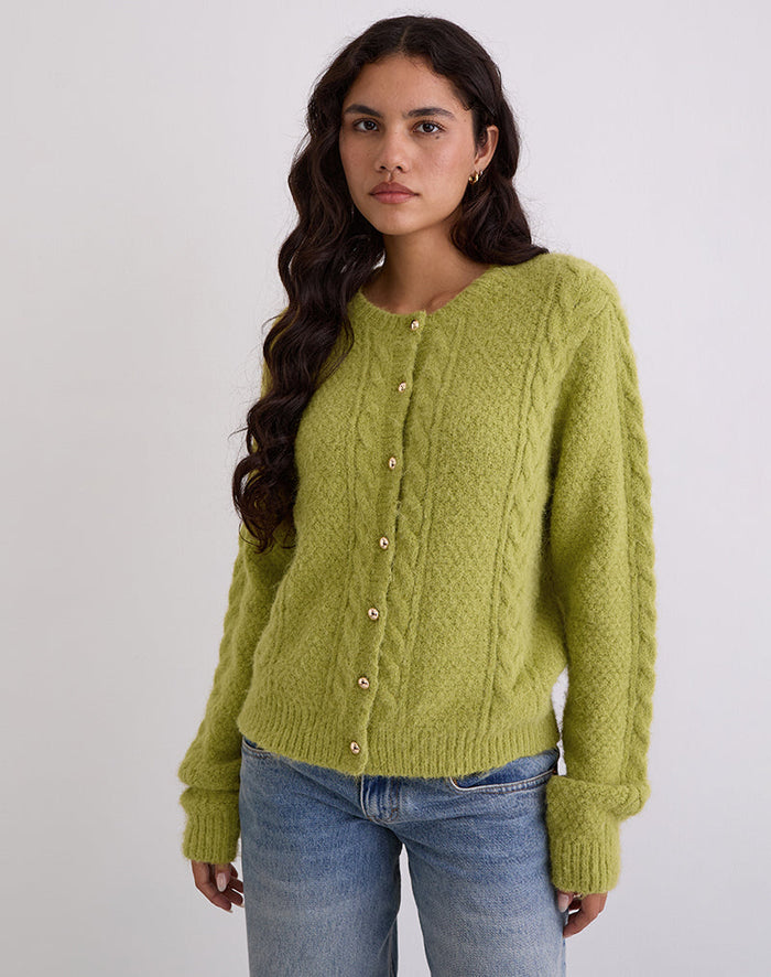 Image of Aceso Cardigan in Bright Chartreuse