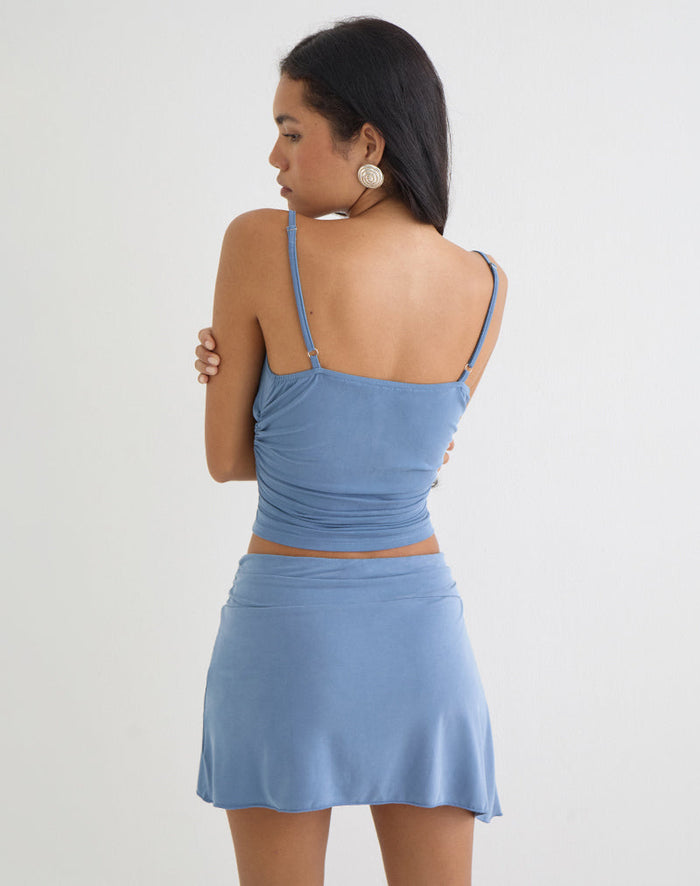 Image of Achara Top in Cupro Dusty Blue