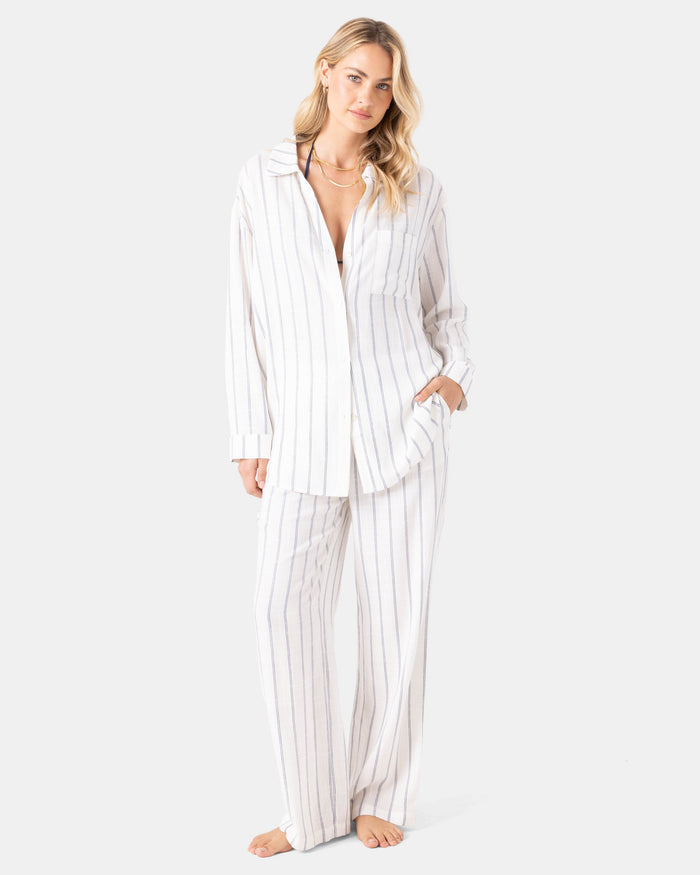 After Surf Stripe Cover Up Shirt Dress - Roxy