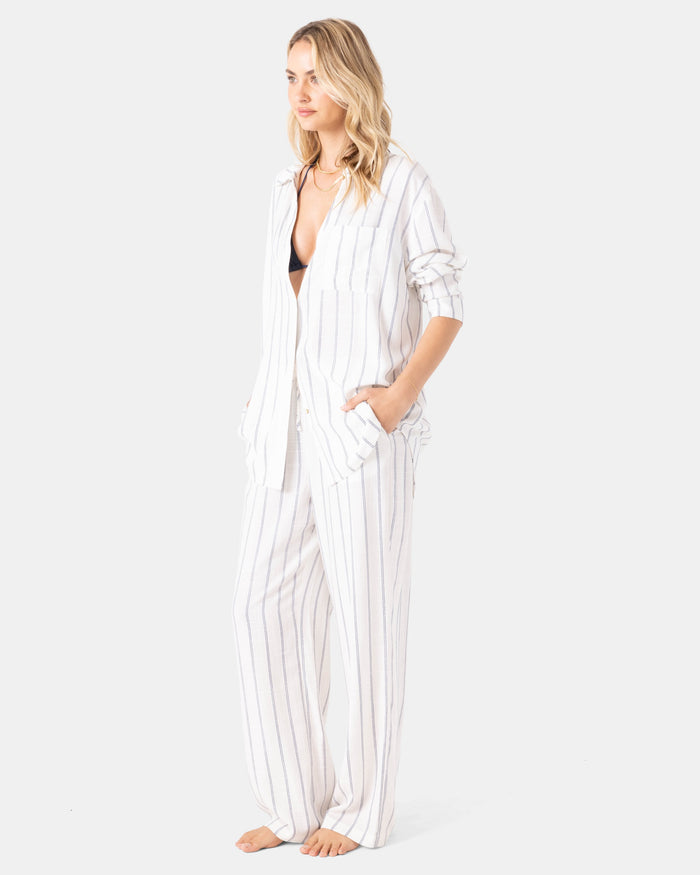 After Surf Stripe Cover Up Shirt Dress - Roxy