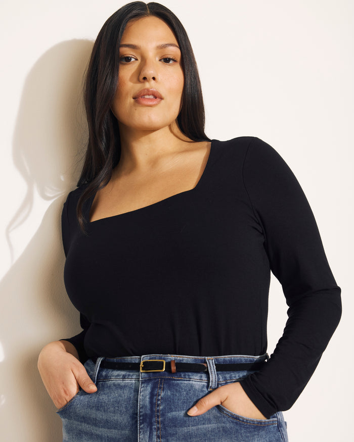 Agatha Liquid Jersey Top - Black | Plus Size & Straight Size Women's Fashion | Universal Standard