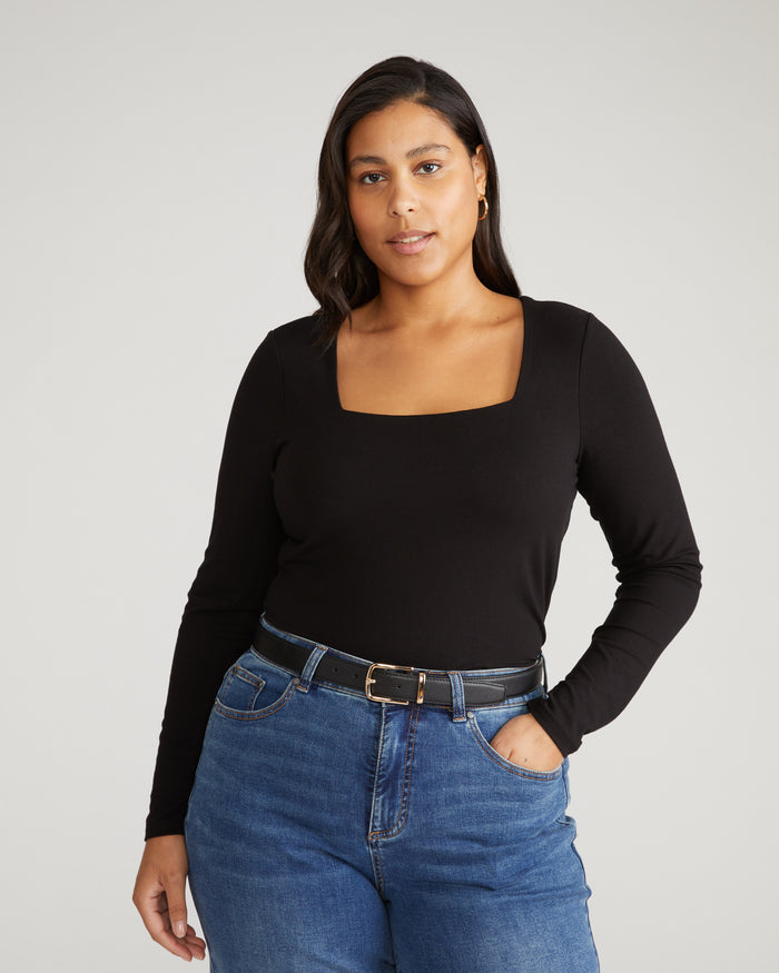 Agatha Liquid Jersey Top - Black | Plus Size & Straight Size Women's Fashion | Universal Standard
