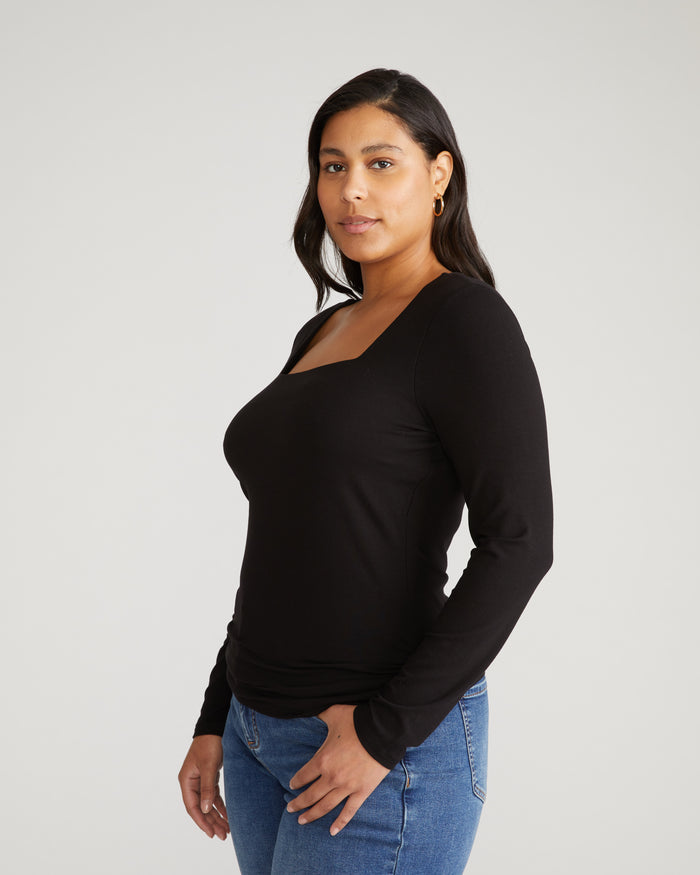 Agatha Liquid Jersey Top - Black | Plus Size & Straight Size Women's Fashion | Universal Standard