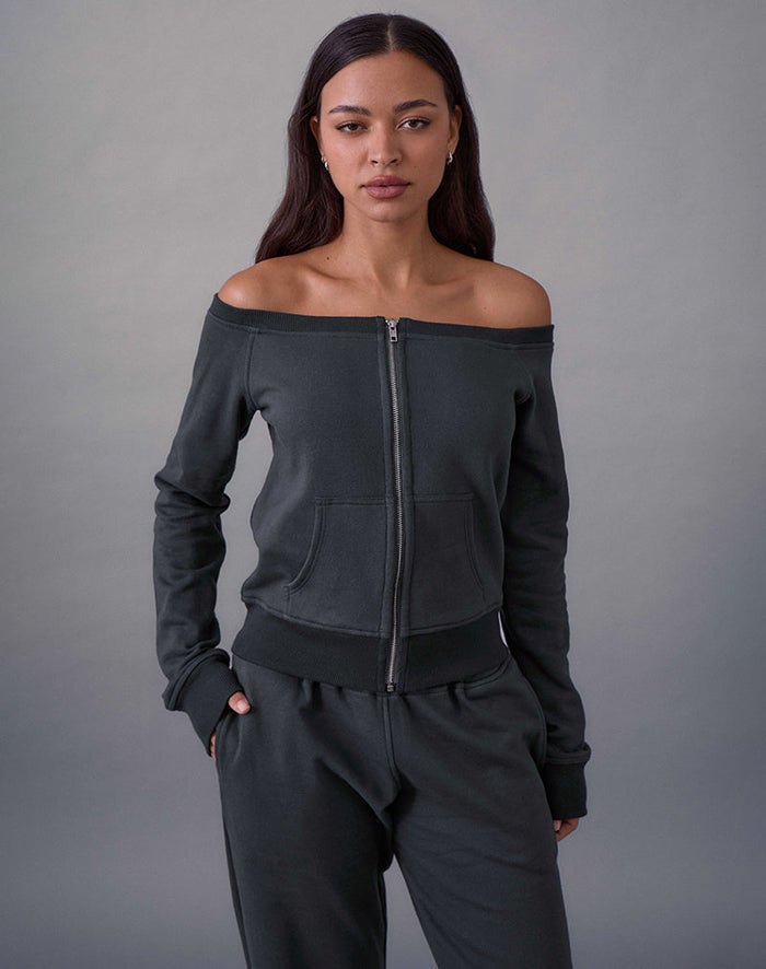 Image of Airazo Bardot Sweater in Beluga Grey