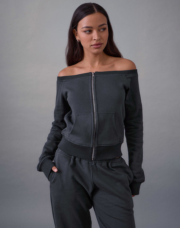 Image of Airazo Bardot Sweater in Beluga Grey