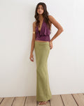 Image of Aloria Maxi Skirt in Sequin Knit Green