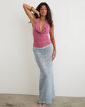 Image of Alphia Maxi Skirt in Seafoam Sequin Knit Blue