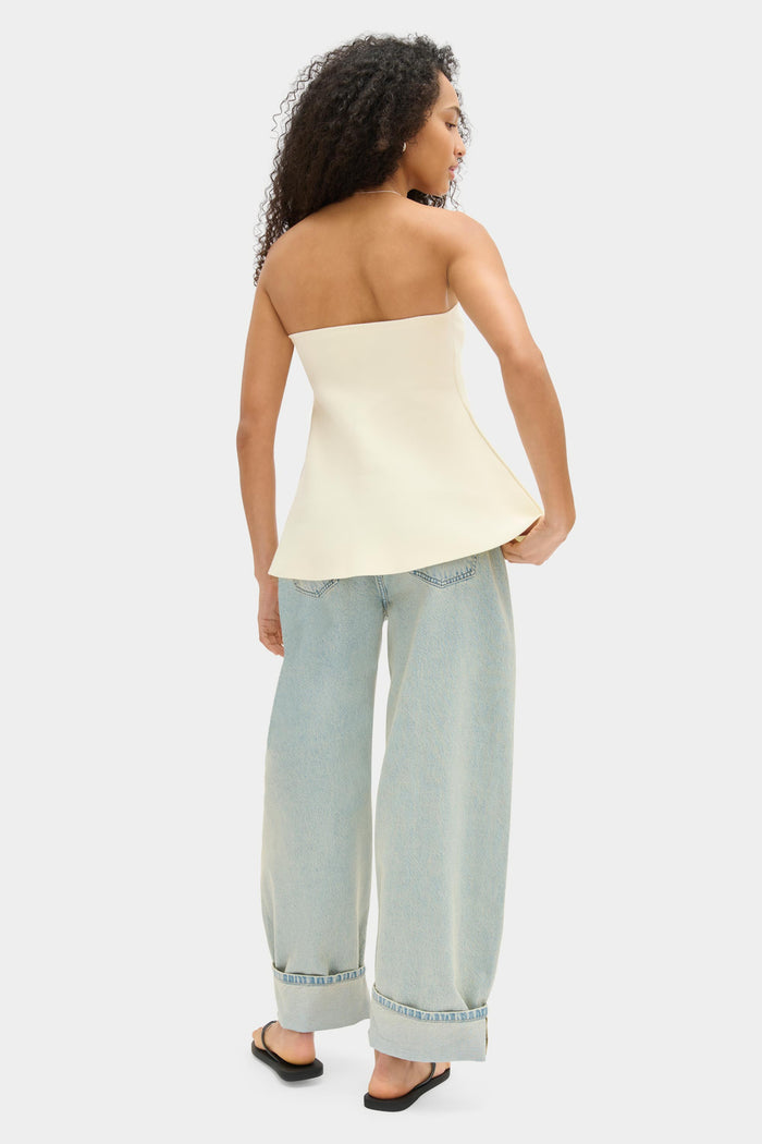 Amy Knitted Bandeau Peplum Top