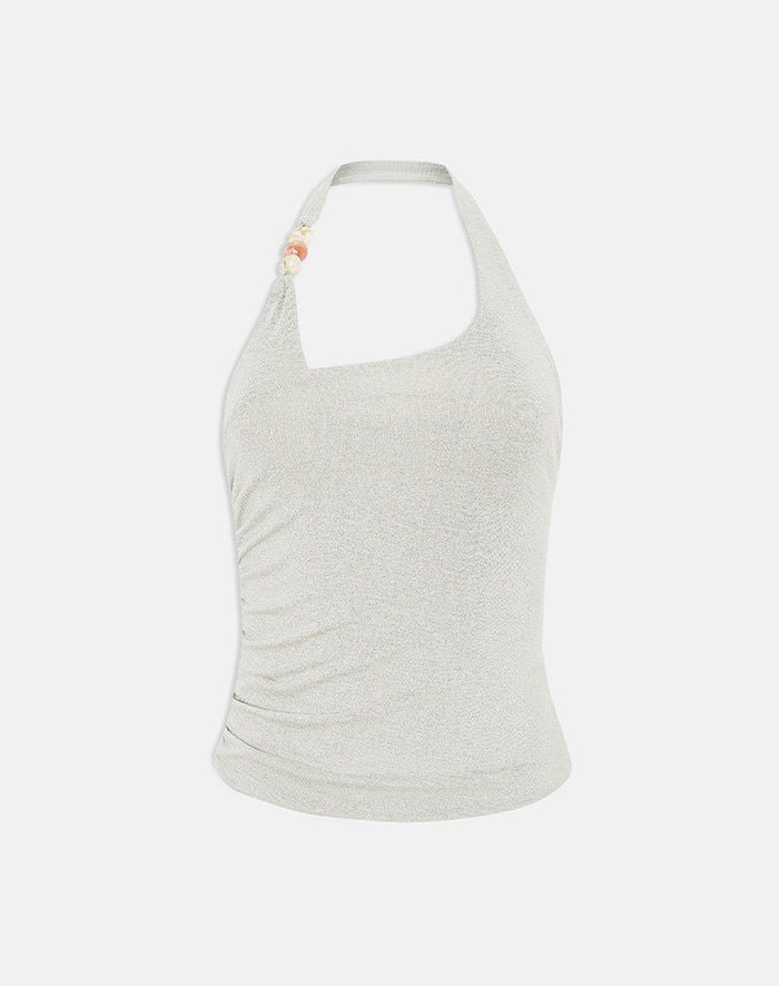 Image of Anari Top in Shimmer Knit Light Grey