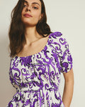 Andrea Peplum Linen Blend Top - Purple Majolica Print | Plus Size & Straight Size Women's Fashion | Universal Standard