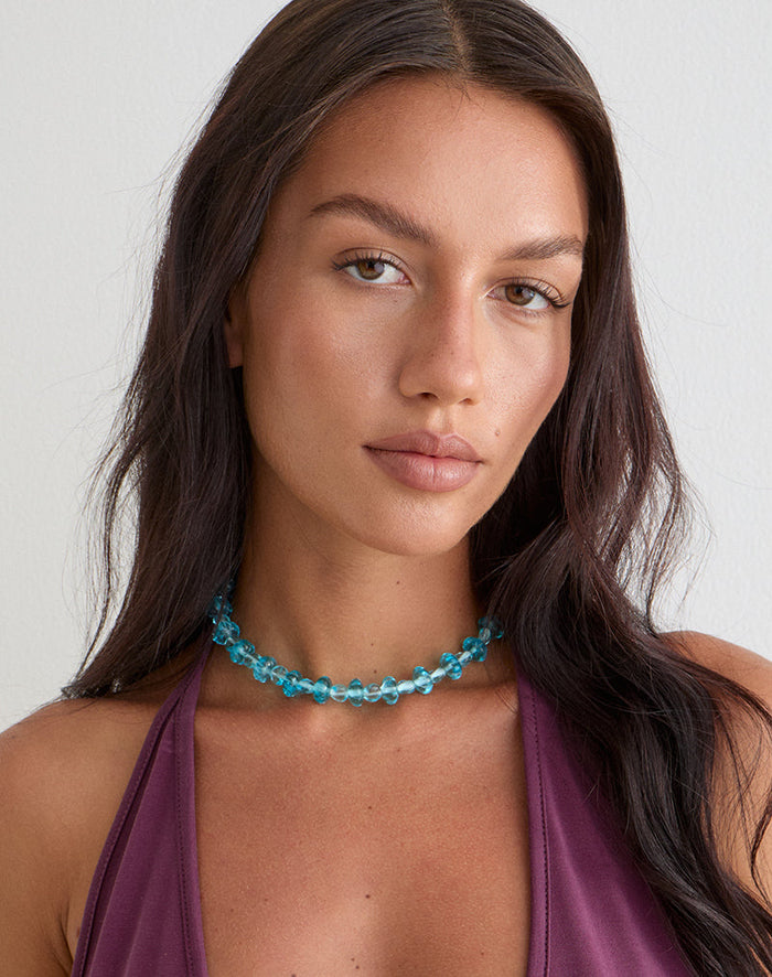 Image of Aqua Blue Faceted Necklace