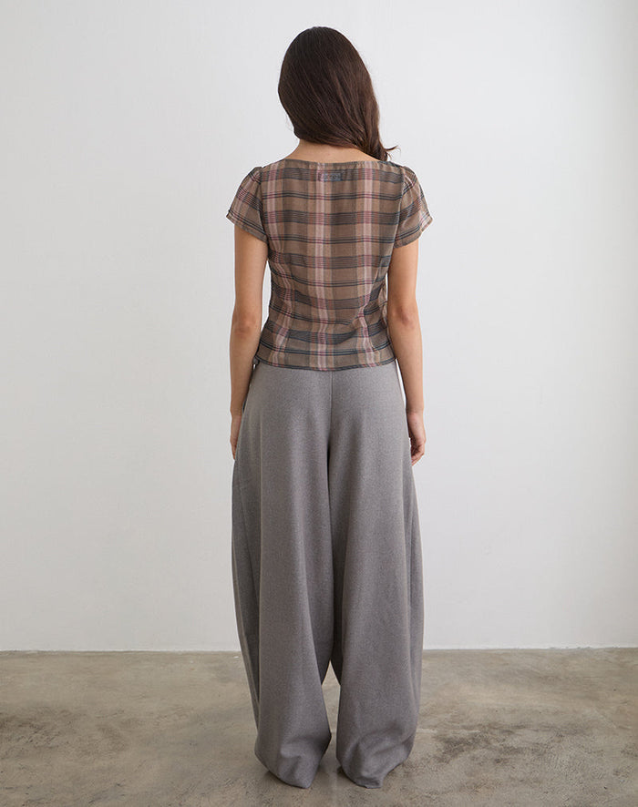 Image of Arden Tie Waist Trouser in Tailoring Grey