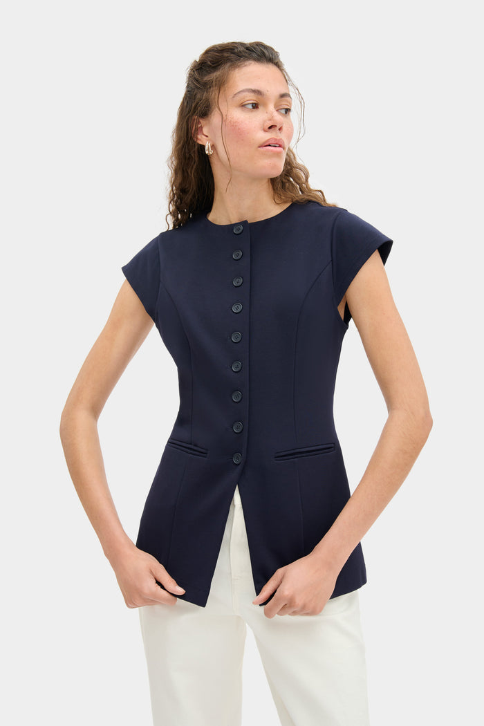 Ariel Fitted Ponte Top