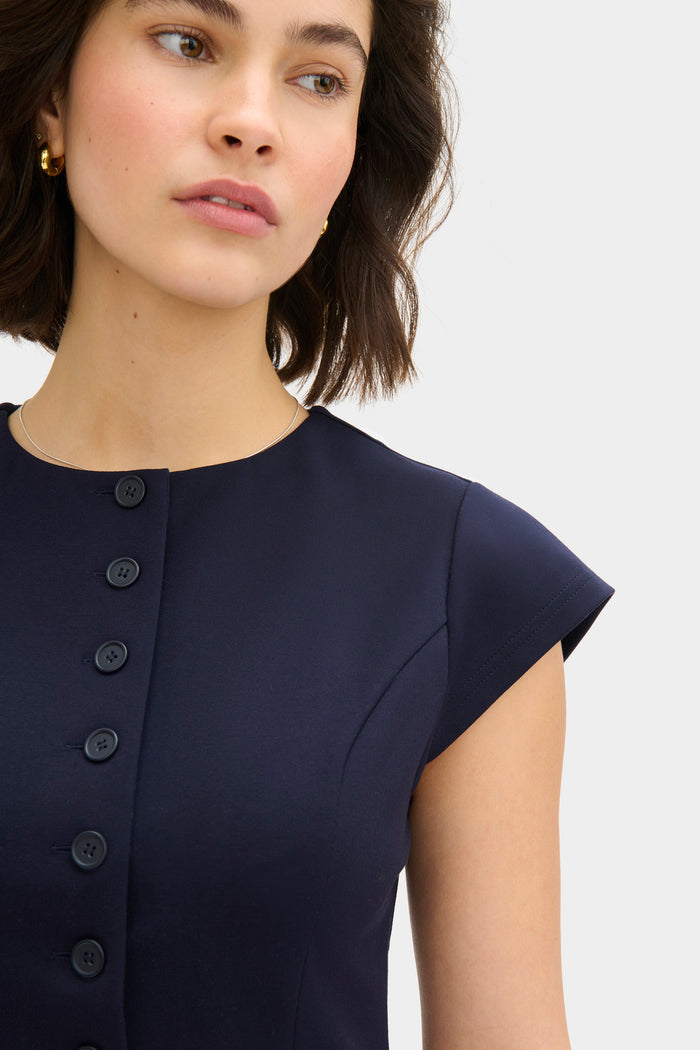 Ariel Fitted Ponte Top