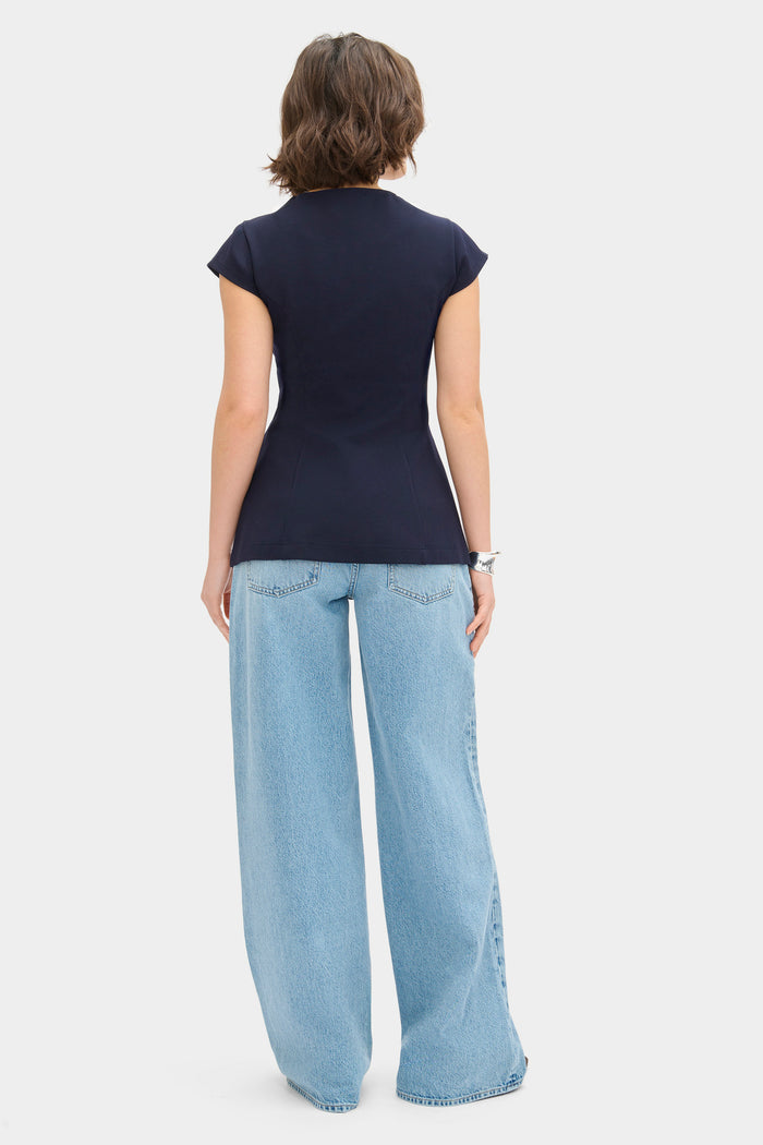 Ariel Fitted Ponte Top