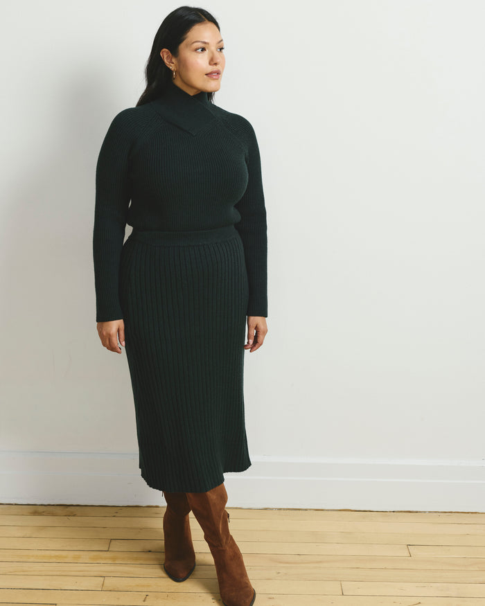 Arly Wrap Neck Sweater - Green Gemstone | Plus Size & Straight Size Women's Fashion | Universal Standard