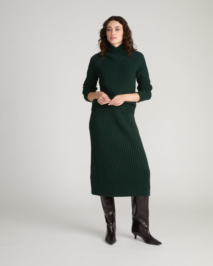 Arly Wrap Neck Sweater - Green Gemstone | Plus Size & Straight Size Women's Fashion | Universal Standard