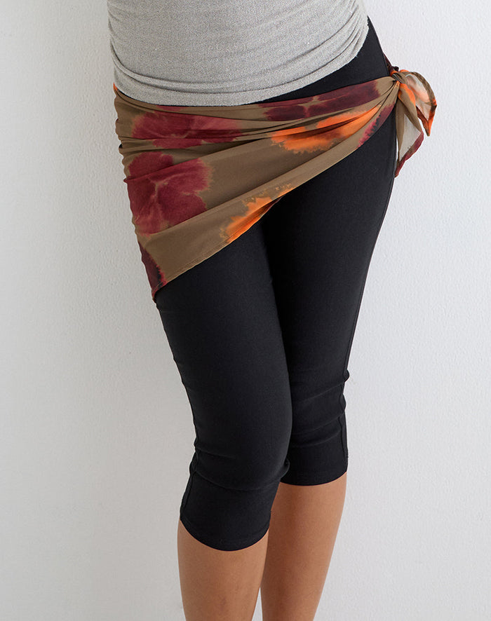 Image of Arpi Square Scarf in Chiffon Petals Script Olive