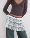 Image of Asa Wrap Belt Skirt in Lace White