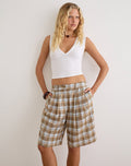 Image of Ashara Short in Tailoring Check Brown