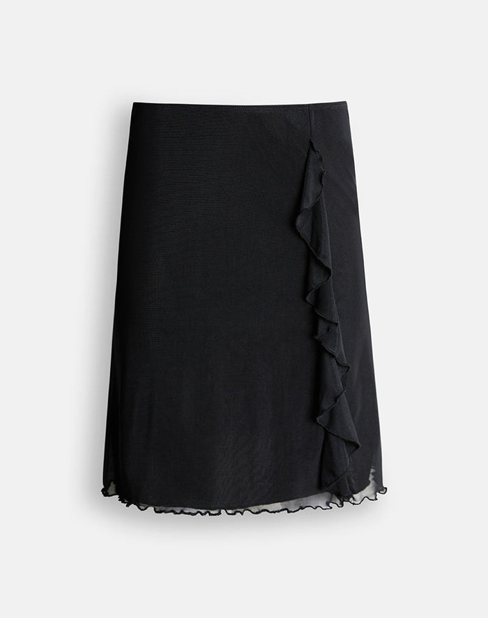 Image of Asiki Midi Skirt in Mesh Black