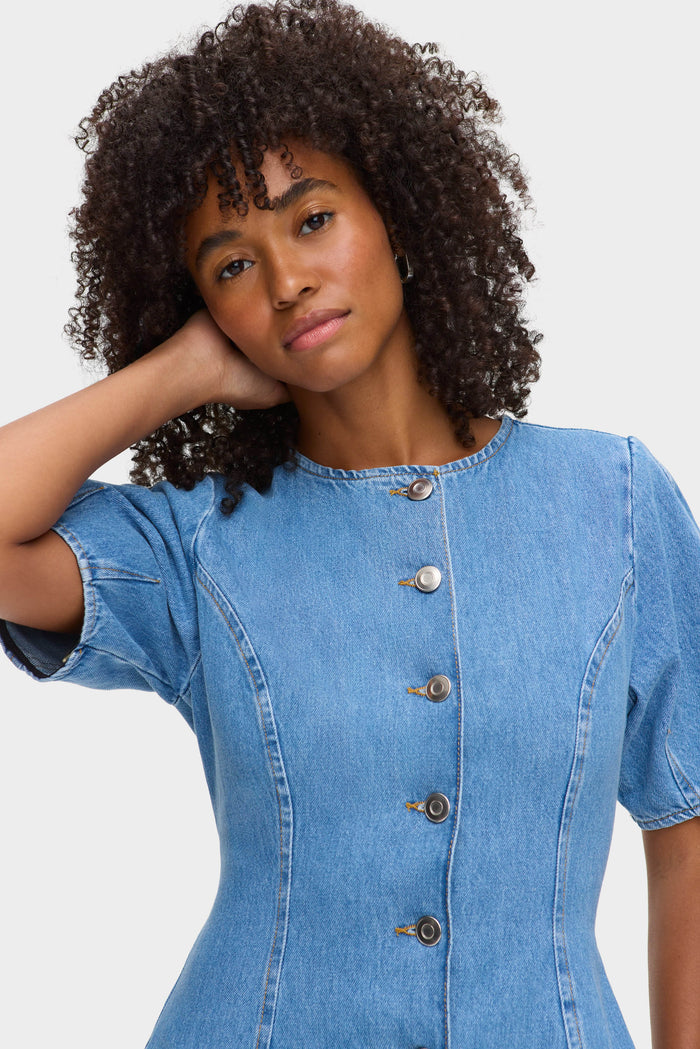 Aurelia Waisted Denim Dress