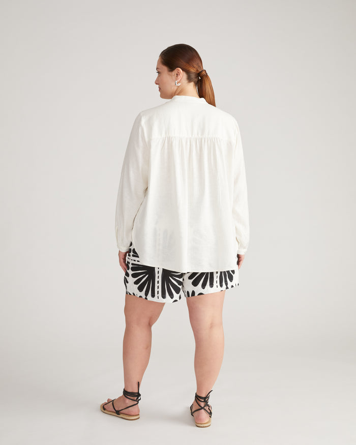 Avalon Linen Blend Blouse - Natural White | Plus Size & Straight Size Women's Fashion | Universal Standard