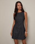 Image of Ayana Backless Mini Dress in Chambray Dark Indigo