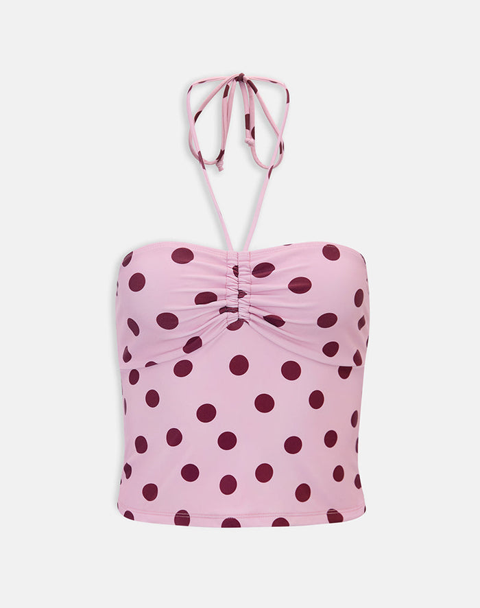 Image of Baela Tankini in Pink with Irregular Polka
