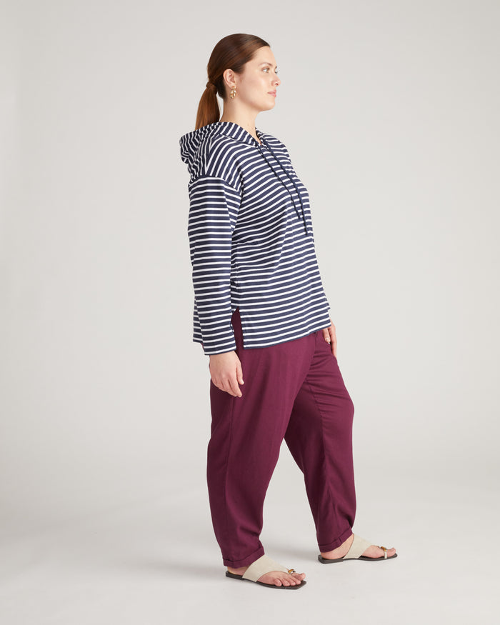 Baja Breton Stripe Hoodie - Navy/White Stripe | Plus Size & Straight Size Women's Fashion | Universal Standard