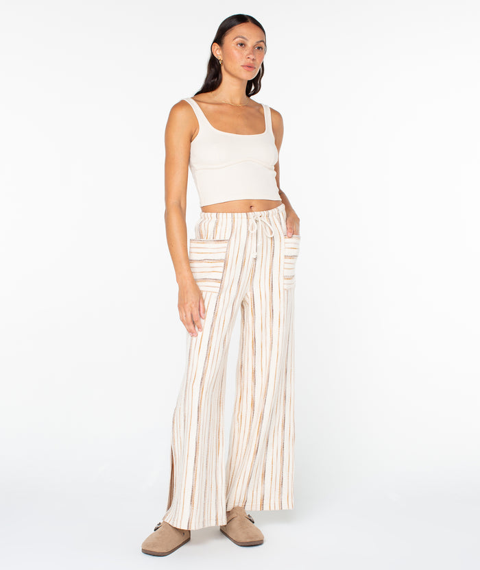 Beach Breeze Pant - Buckthorn Brown Sea Crest Stripe - Roxy
