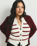 Better-Than-Wool Cardigan - Cream/Red Stripe | Plus Size & Straight Size Women's Fashion | Universal Standard