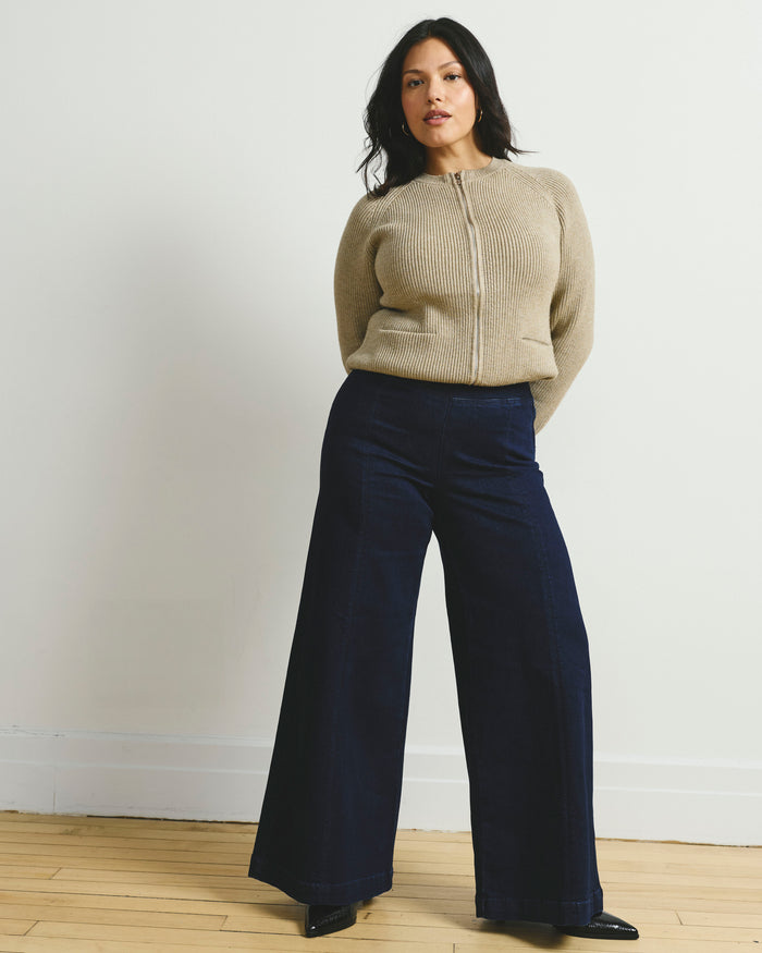 Better-Than-Wool Zip Cardigan - Almond Dust | Plus Size & Straight Size Women's Fashion | Universal Standard