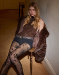 Image of Beyi Halterneck Top in Drape Sequin Brown