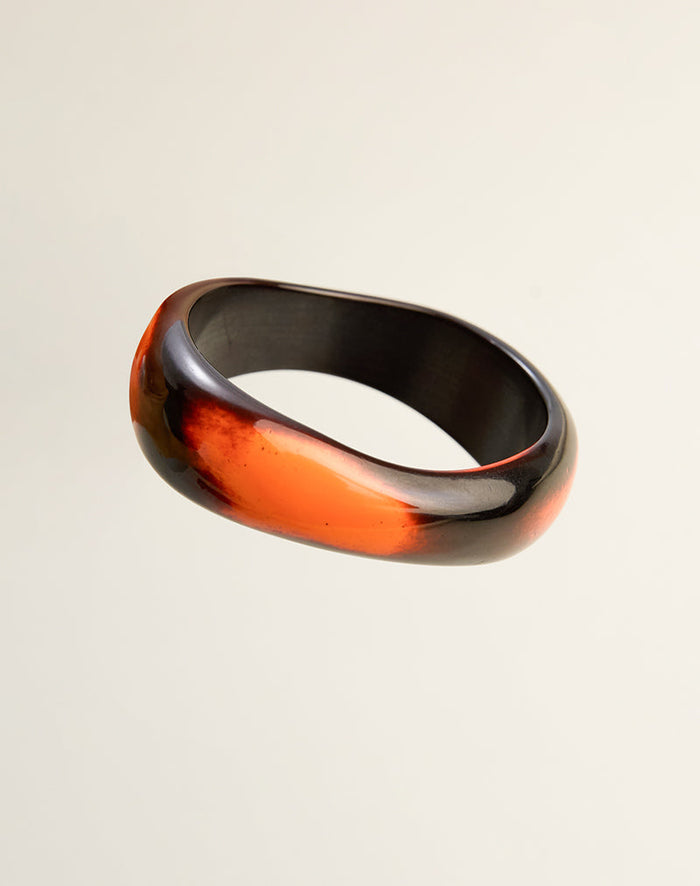 Image of Black and Orange Wooden Bangle