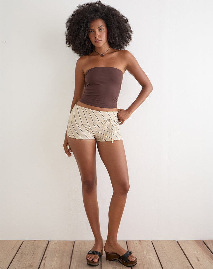 Image of Blasa Short in Tilt Lines Beige