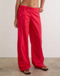 Image of Brun Trouser with Tie in Poplin Scarlet Red