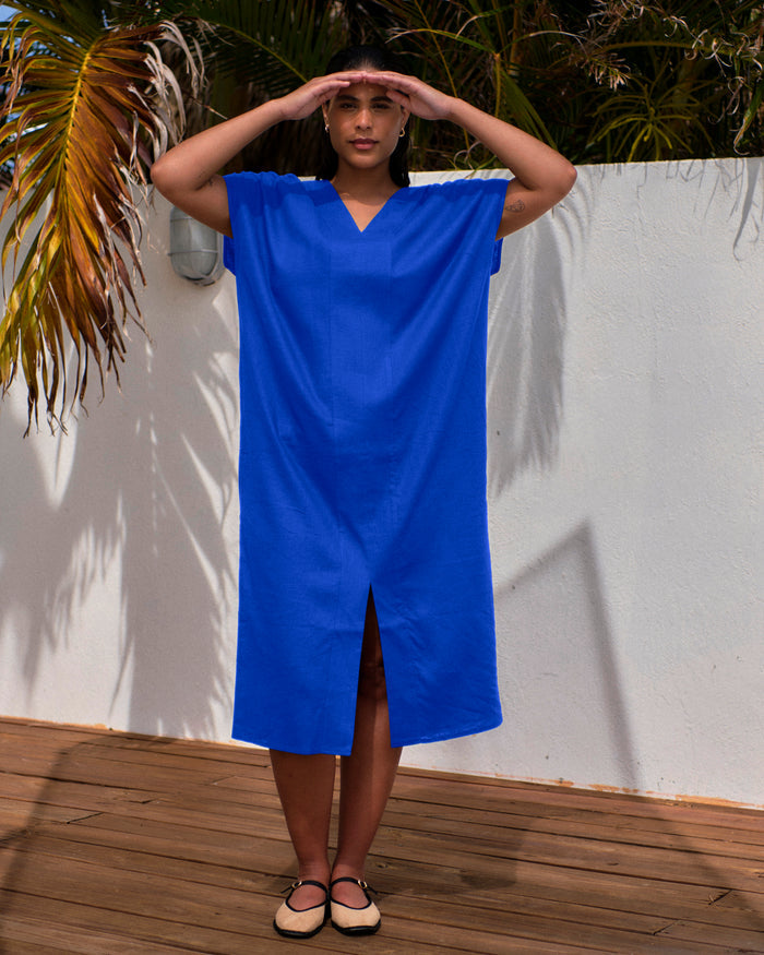 Cabana Linen Blend Kaftan - Ultramarine | Plus Size & Straight Size Women's Fashion | Universal Standard
