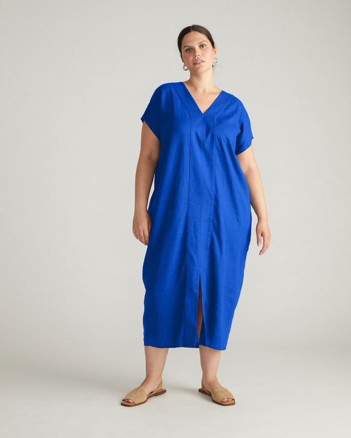 Cabana Linen Blend Kaftan - Ultramarine | Plus Size & Straight Size Women's Fashion | Universal Standard