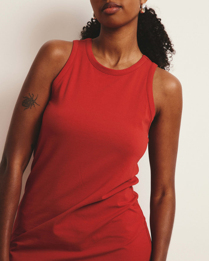 Cai High Neck Tank Dress - Ruby Red | Plus Size & Straight Size Women's Fashion | Universal Standard