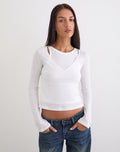 Image of Cak Long Sleeve Top in Tissue Jersey White