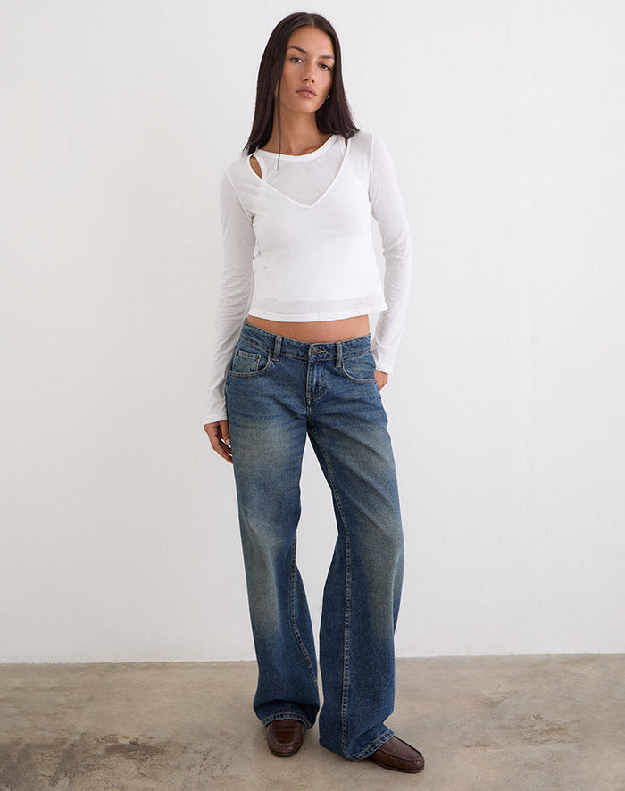 Image of Cak Long Sleeve Top in Tissue Jersey White