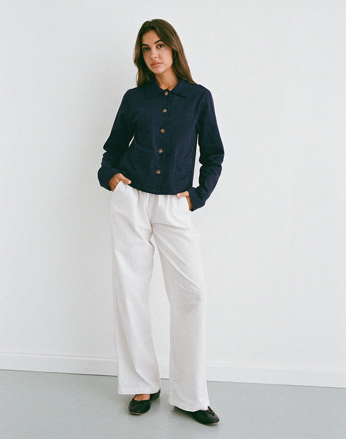 Image of Calva Boxy Jacket in Dark Navy