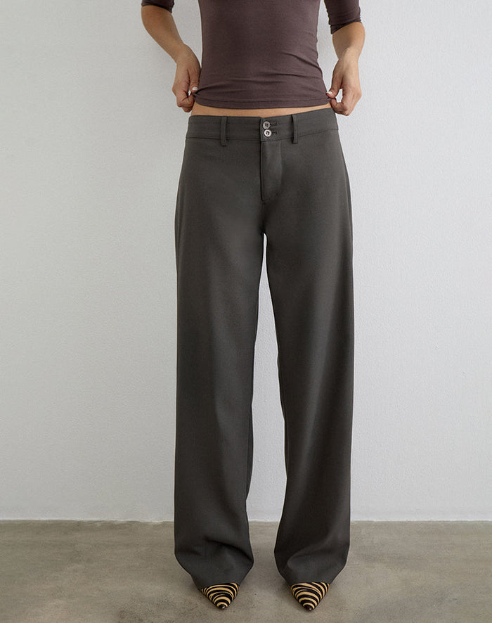 Image of Calza Trouser in Tailoring Warm Grey