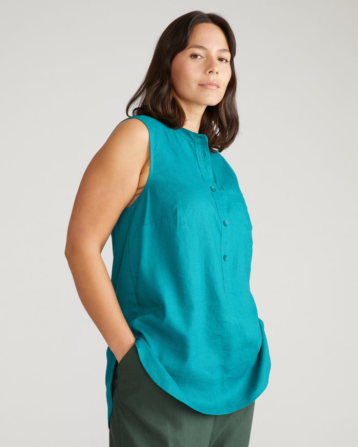 Cameo Sleeveless Linen Blend Tunic - Aurora | Plus Size & Straight Size Women's Fashion | Universal Standard