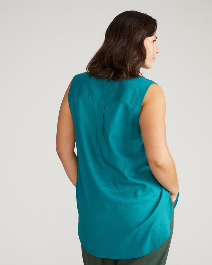 Cameo Sleeveless Linen Blend Tunic - Aurora | Plus Size & Straight Size Women's Fashion | Universal Standard
