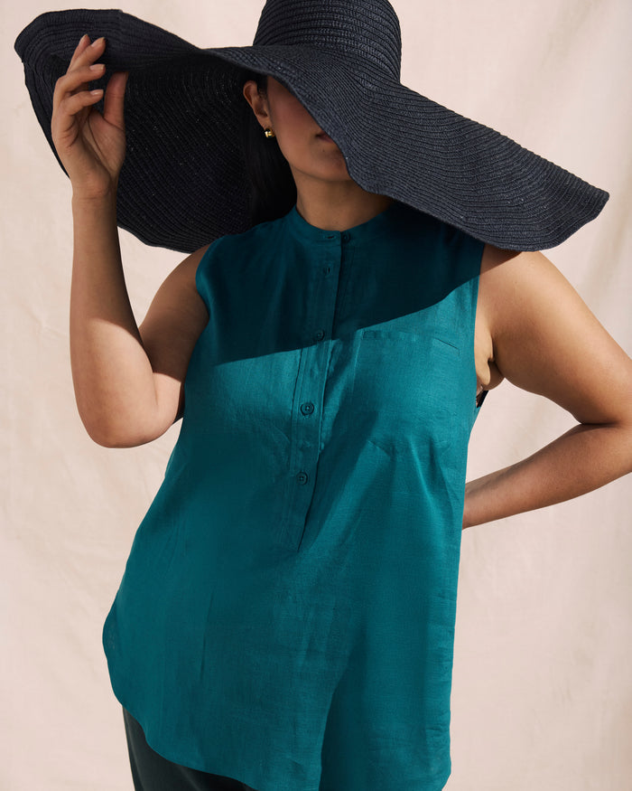 Cameo Sleeveless Linen Blend Tunic - Aurora | Plus Size & Straight Size Women's Fashion | Universal Standard